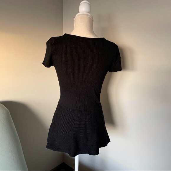 *FREE WITH PURCHASE - Philosophy Black ribbed peplum top - Picture 2 of 5